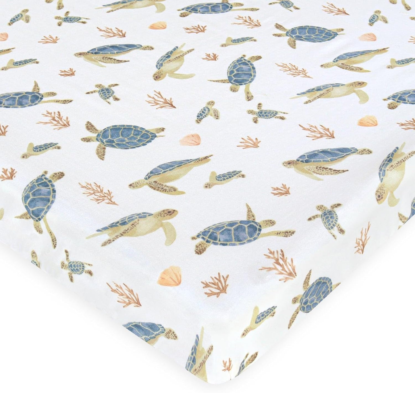 LifeTree Crib Sheets for Baby Unisex - Muslin Fitted Crib Sheets Toddler Bed Sheet, 70% Viscose from Bamboo and 30% Cotton, Fits Mini Crib & Pack and Play Playard, Bear, 26in x 38in