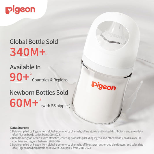 Pigeon Silicone Nipple (S) with Latch-On Line, Natural Feel, 1+ Months, 4 Counts