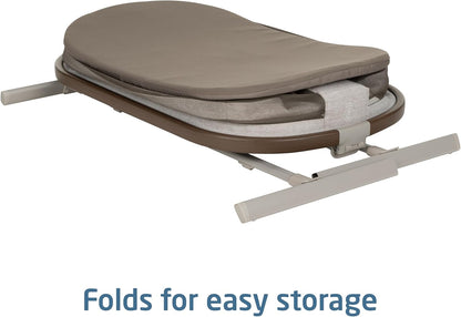 Maxi-Cosi Iora Baby Bassinets Bedside Sleeper, Portable Bassinet, Infant Bedside Sleeper Crib, Height Adjustable, Breathable Mesh, Large Storage Basket, Truffle