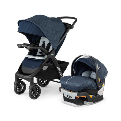 Chicco Bravo LE ClearTex Full-Size Stroller for Babies and Toddlers, UPF-Rated Canopy, GREENGUARD Gold Certified, Lightweight, One-Hand Compact Fold, Pewter/Grey