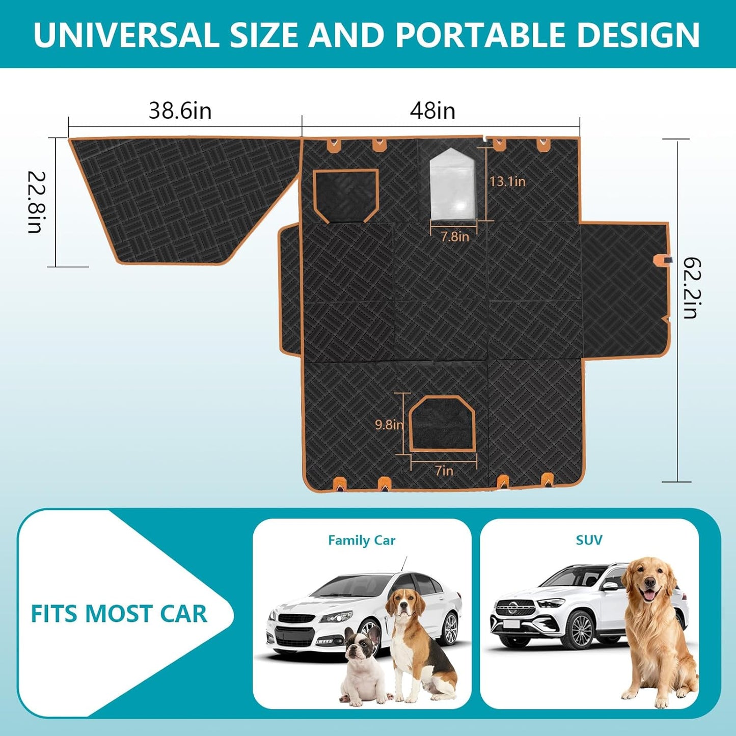 Convertible Furbuddies Back Seat Extender For Dogs 400lb Hard Bottom Dog Bed For Car Back Seat & Half Seat Dog Hammock With Seat Anchor Mesh Window Waterproof Dogs Car Seat Protector For Most Car SUV