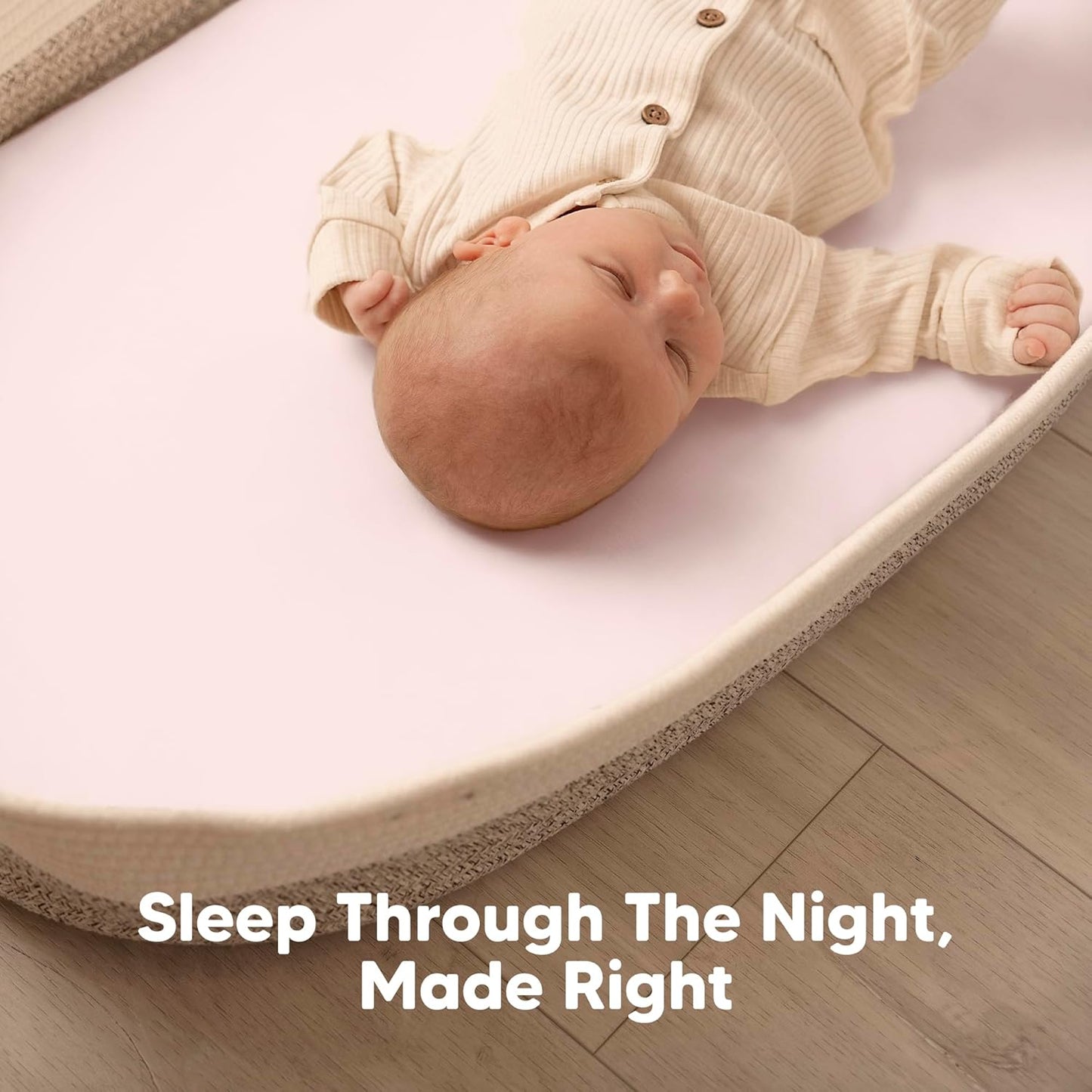 2-Pack Baby Bassinet Sheets Girl, Boy - 33x17 Viscose Derived from Bamboo Bedside Mattress Fitted Bassinet Sheets, Compatible with Halo Bassinest Swivel Sleeper, Baby Delight, Graco (Pecan)
