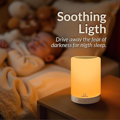 Baby Night Light Nursery Lamp – Wireless Speaker Portable Touch Nightlight for Kids and Toddlers – Soft Glow Bedside Lamp