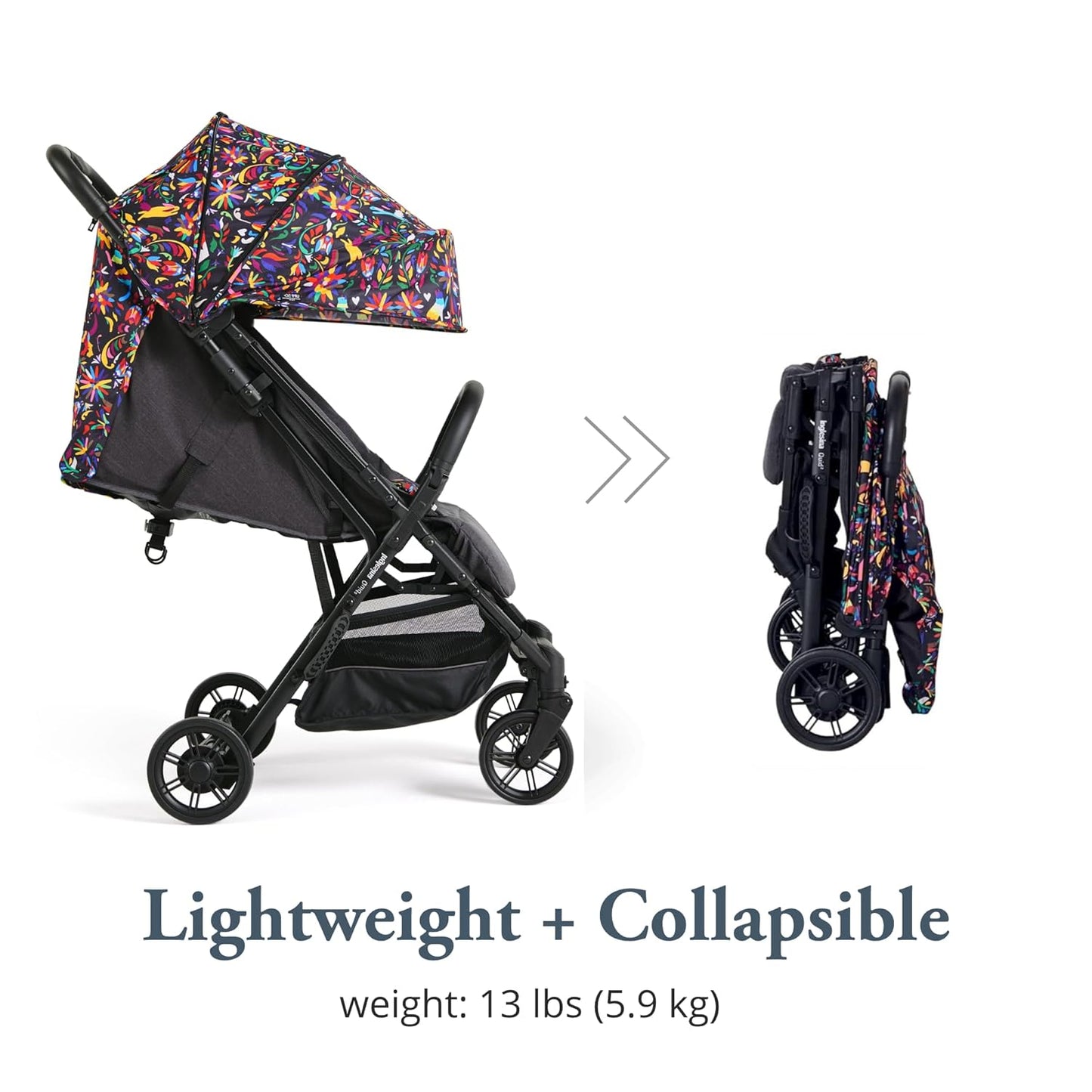 Inglesina Quid 2 Stroller - Midnight Blue - Ultra Compact Lightweight Travel Stroller, Babies and Toddlers, Airplane Overhead, Foldable, Reclining Seat, Collapsible Canopy, 3 Months - 50 lbs, BPA Free