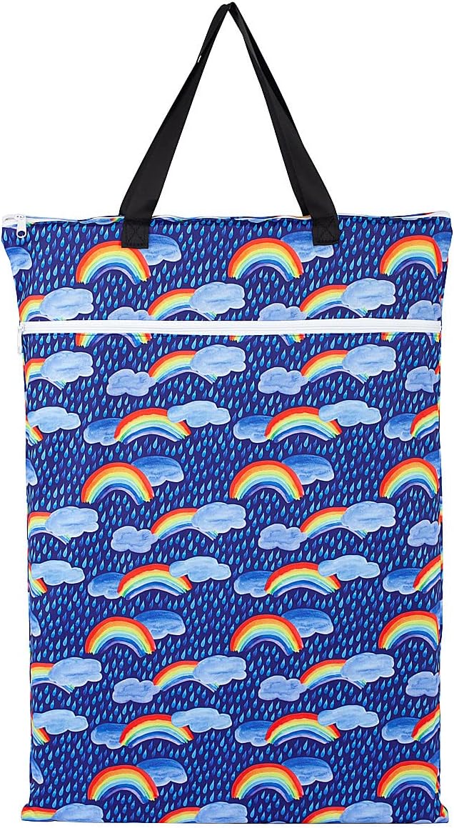 Large Hanging Wet/Dry Cloth Diaper Pail Bag for Reusable Diapers or Laundry