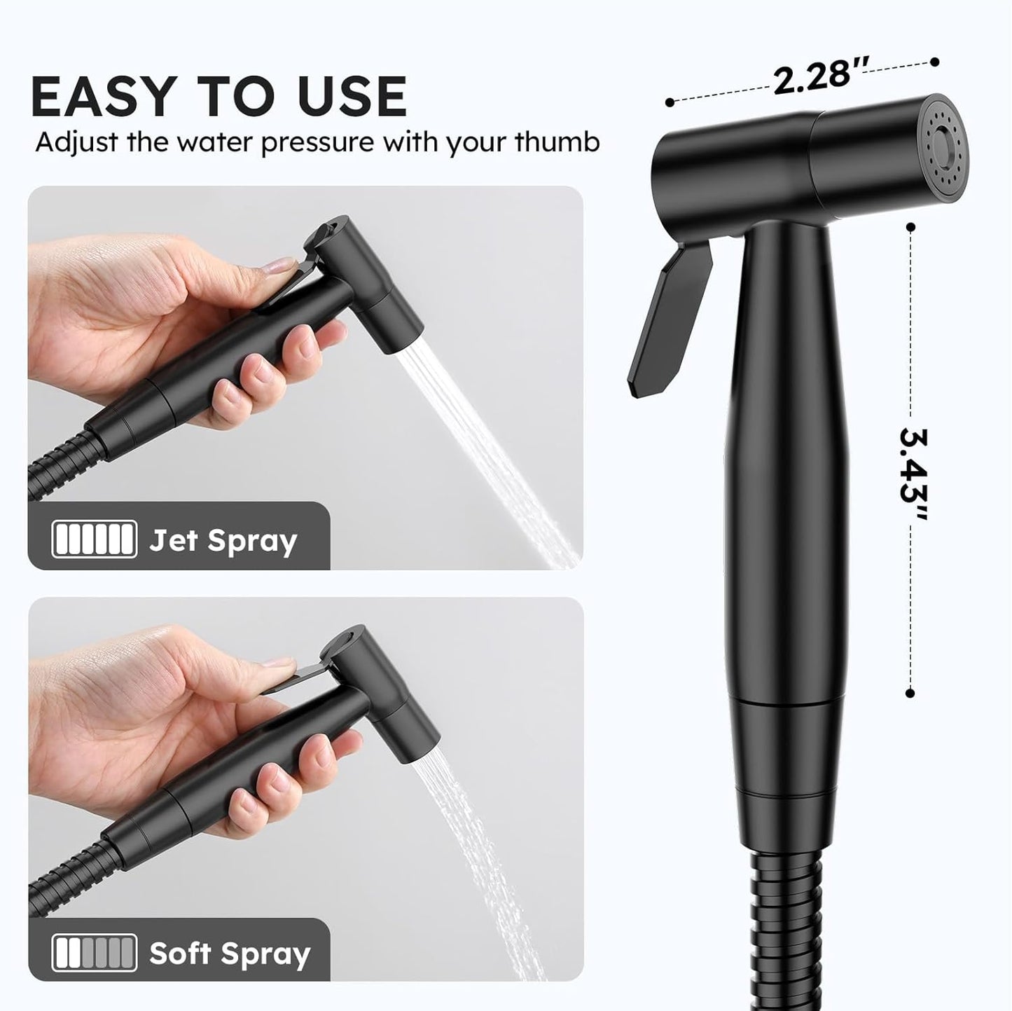Arofa Handheld Bidet Sprayer for Toilet - 2 Pack Bidets Faucet for Existing Toilets Cloth Diaper Jet Sprayer, Stainless Steel Muslim Shower with Bidet Hose for Feminine Wash