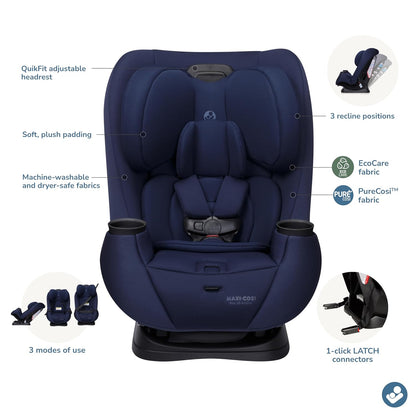 Maxi-Cosi Pria All-in-One Convertible Car Seat, Infant to Toddler Car Seat, Easy-Install Harness, Machine-Washable Cover, 5-100 lbs, Sea Shadow