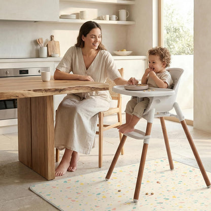 Splat Mat for Under High Chair/Arts/Crafts by CLCROBD, 51" Baby Anti-Slip Food Splash and Spill Mat for Eating Mess, Waterproof Floor Protector and Table Cloth