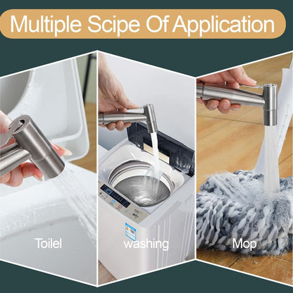 Brushed Nickel Bidet Sprayer Head, Stainless Steel Handheld Shattaf Jet Spray Attachment for Toilet, Baby Cloth Diaper Sprayer with Adjustable Water Pressure Control, 1 Pack