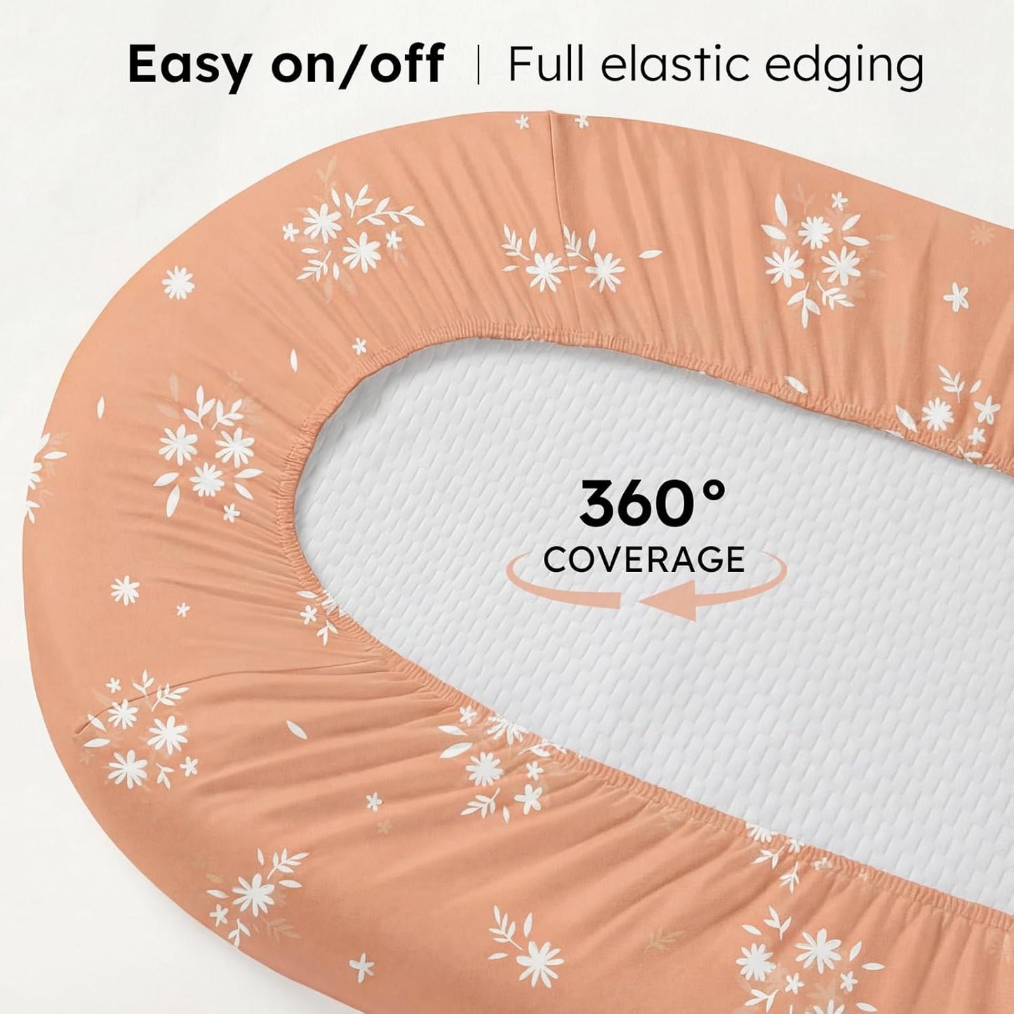 Baby Bedside Bassinet Sheets Girl, 33”x20” Compatible with Baby Delight Dream On Me & Most Rectangle Bedside Sleeper Bassinet Mattress, Super Soft Microfiber Pink Butterfly Flower
