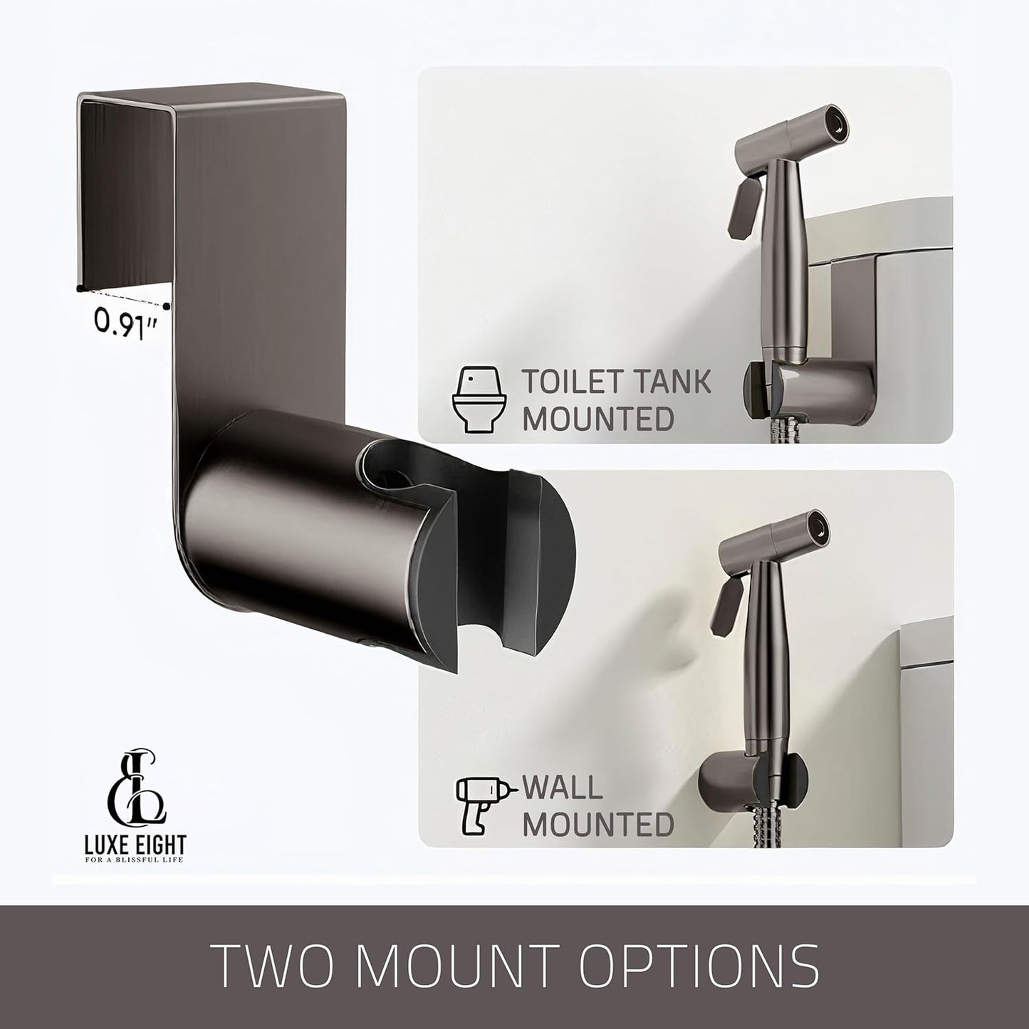 Premium Handheld Bidet Sprayer – Stainless Steel Adjustable Pressure for Feminine Hygiene, & More – Brushed Gun Metal Gray Finish, Easy Install & Leak-Proof Design