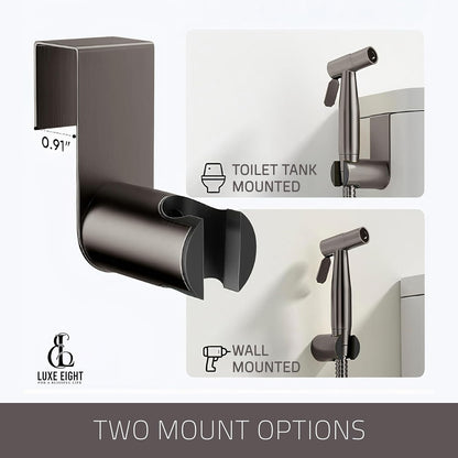 Premium Handheld Bidet Sprayer – Stainless Steel Adjustable Pressure for Feminine Hygiene, & More – Brushed Gun Metal Gray Finish, Easy Install & Leak-Proof Design