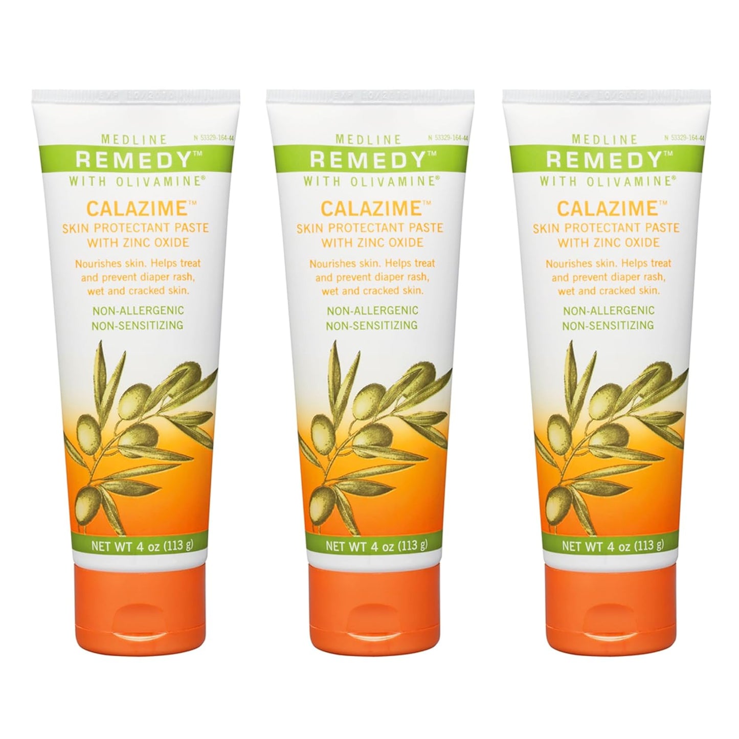 Medline Remedy Olivamine Calazime Skin Protectant Paste Cream, Used with Dry Chapped from Diaper Rash, Incontinence, Dermatitis, Psoriasis, Burns, Bites, White, 4 Oz