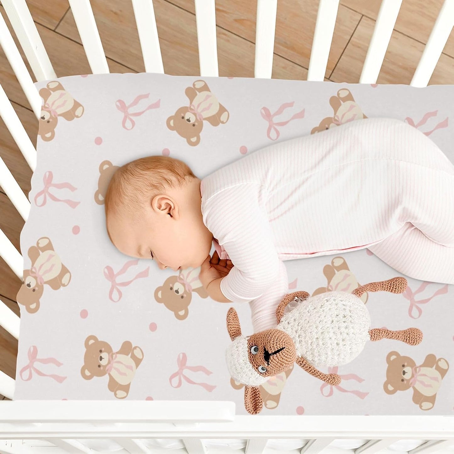 Fitted Crib Sheets Cactus and Floral Stretchy Portable Playard Sheets for Baby Toddler, Breathable Soft Mini Crib Mattress 52 x 28 in for Boys and Girls