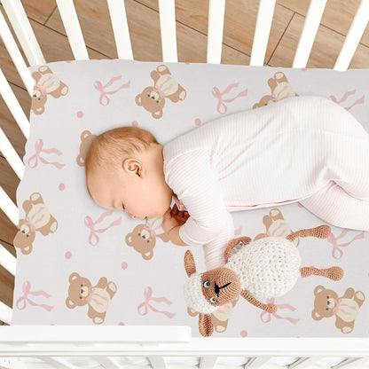 Fitted Crib Sheets Cactus and Floral Stretchy Portable Playard Sheets for Baby Toddler, Breathable Soft Mini Crib Mattress 52 x 28 in for Boys and Girls