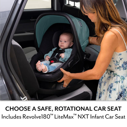 Evenflo Pivot NXT Travel System w/ Revolve180 LiteMax NXT Infant Car Seat (Pacific Green)