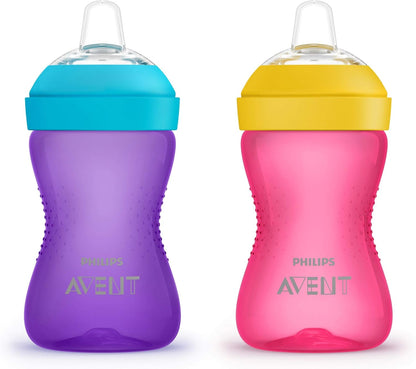 Philips AVENT My Easy Sippy Cup with Soft Spout and Spill-Proof Design, Blue/Green, 9oz, 2pk, SCF553/25