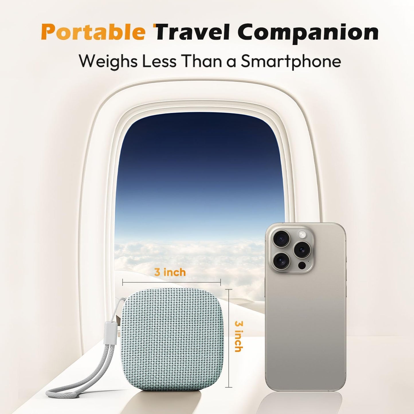 Portable Sound Machine for Travel, White Noise Sound Machine for Sleeping, 52-Hour Lasting Mini Noise Machine with 21 Quality Non-looping Sounds, Headphone Jack, Memory, Timer for Adults,Hotel (White)