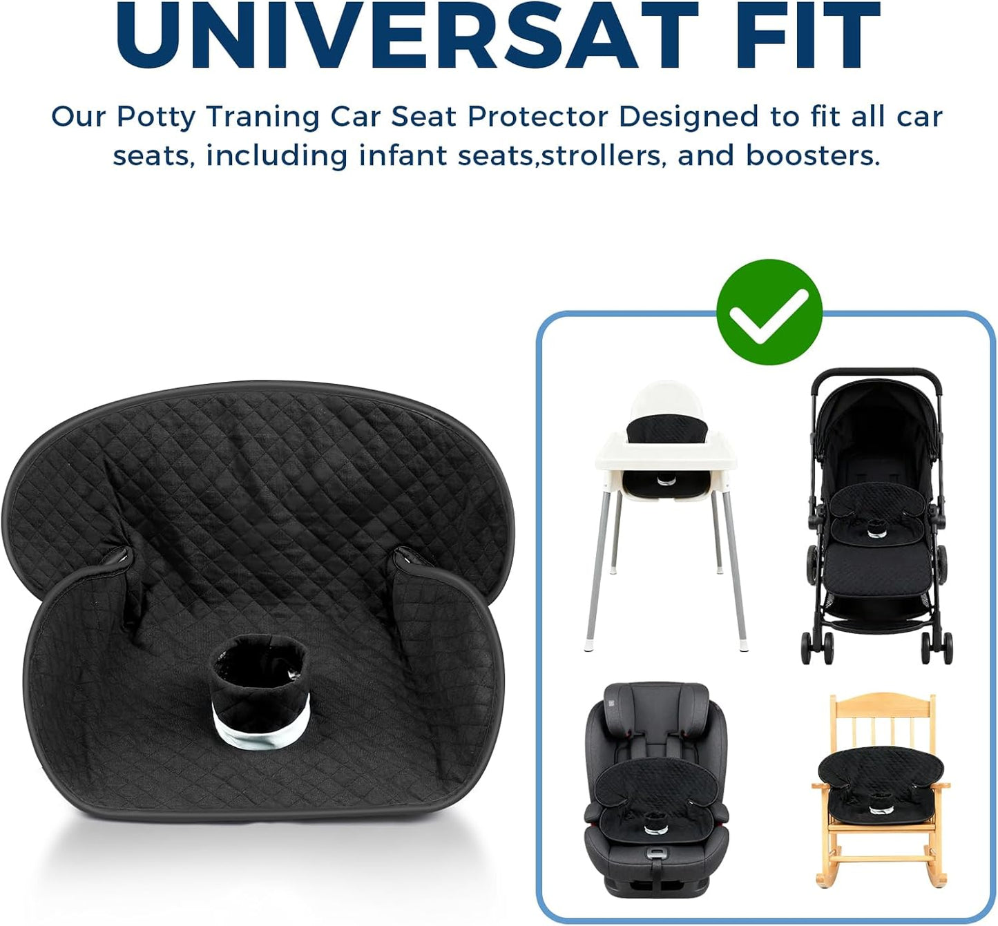 2 Pack Car Potty Training Seat Protector, Waterproof Toddler Carseat Potty Training Cover, Piddle Pads & Liners for Baby,Washable Non-Slip Leak-Proof Potty Pee Protector (Black)