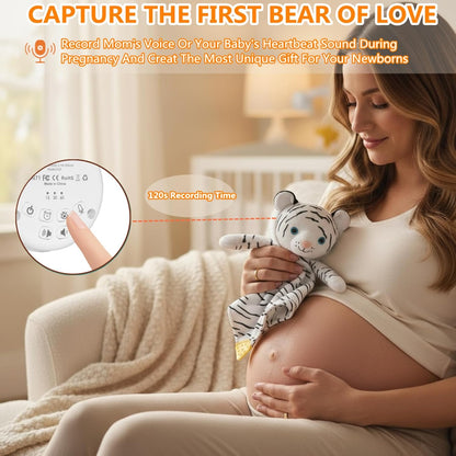 BEREST Unicorn Baby Sleep Soother 4-in-1 Sound Machine with Heartbeat & White Noise|Security Blanket & Pacifier Holder|Soothing Plush Toy for Newborns|Perfect Baby Registry Essential