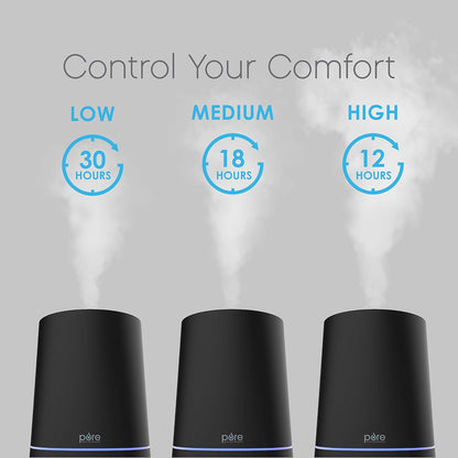 Pure Enrichment HUME Max - Easy Top-Fill Ultrasonic Cool Mist Humidifier, 3.7-L (1 Gallon) Water Tank, 3 Mist Settings, & Auto Shut-Off Timer - Ideal for Large Bedrooms, Nurseries & Dry Areas (White)