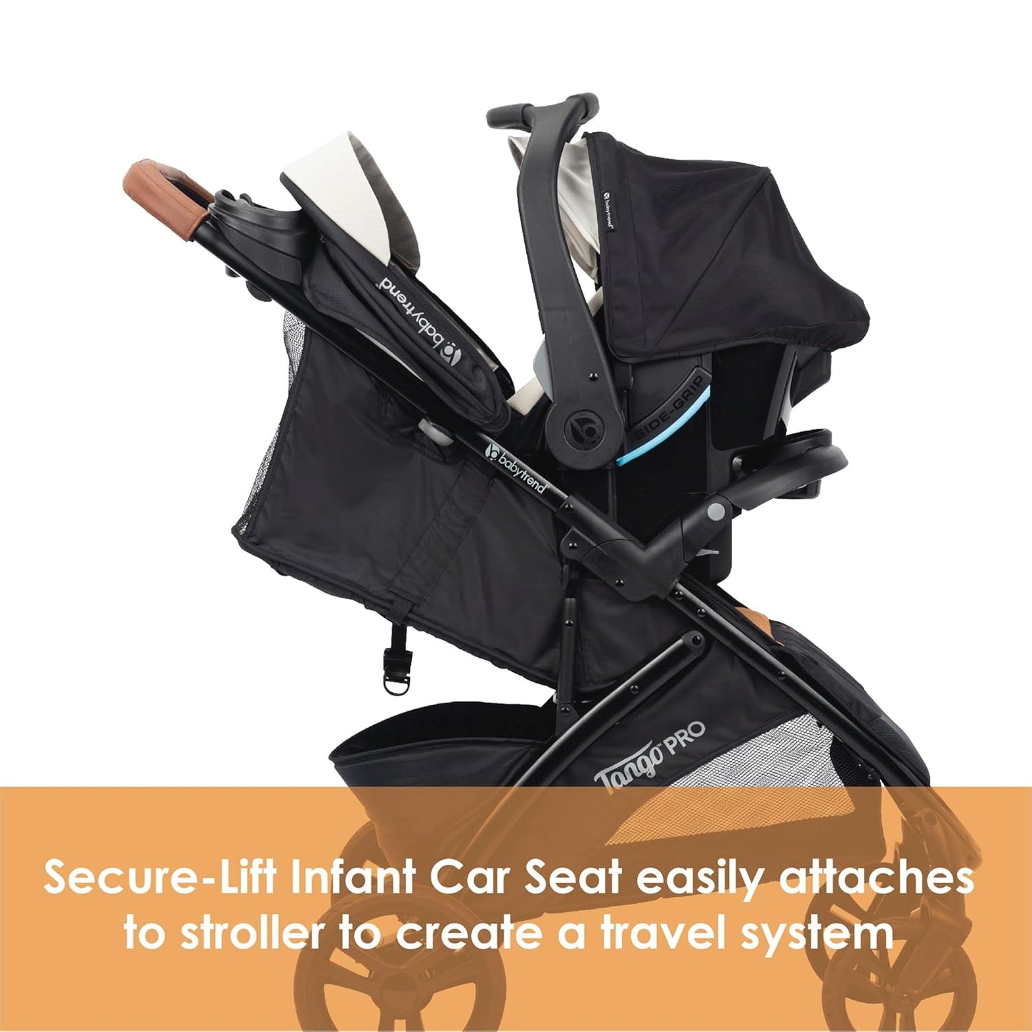 Baby Trend Tango PRO Travel System with Secure-Lift Infant Car Seat, Dash Black