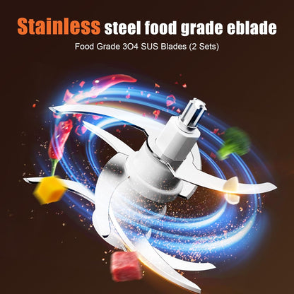 Kawu Electric Food Processor, Cordless Small Meat Grinder for Kitchen, Portable Vegetable Chopper with Glass Bowl, USB Rechargeable Meat Shredder, Mini Onion Chopper & Food Chopper Vegetable Cutter