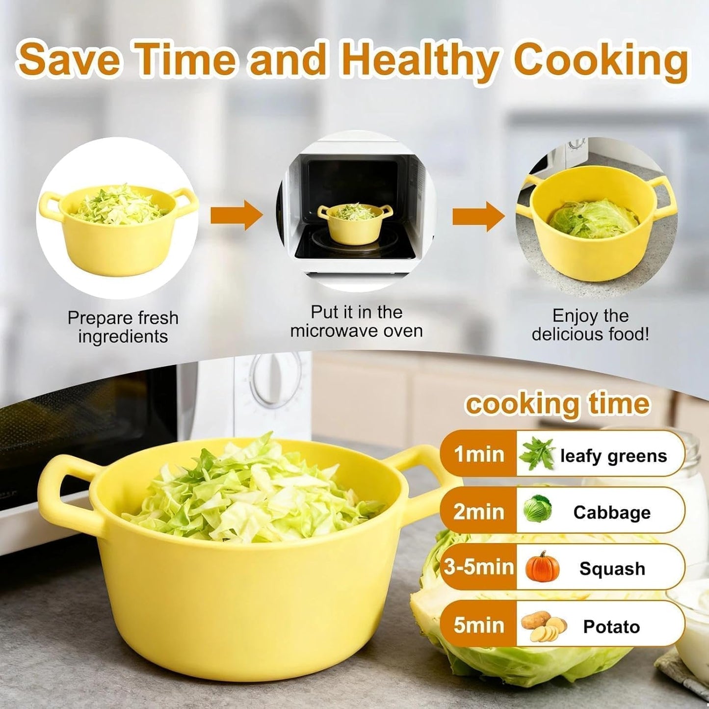 Small Silicone Steamer Microwave, Steamer for Baby Food Maker, Vegetable, Egg, 100% Food Grade Silicone Microwave Bowl with Lid and Handle, Non-stick, Easy Clean, Dishwasher Safe, 19oz
