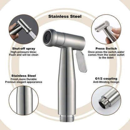 Handheld Sprayer, 3 Pack Cloth Diaper for Baby Wash Includes 150 cm Metal Hose and Holder - Excluding T-Type valves