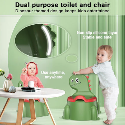 Potty Training Toilet, Toddler Potty Training Seat Baby Potty Chair, Dinosaur Toilet Potty Seat for Boys Girls Kids Toddlers, Portable Travel Potty with lid,Urinal, Splash Guard, Non-Slip Pad(Blue)