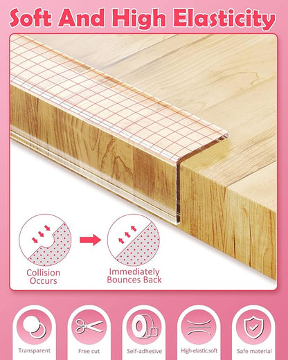 Baby Proofing, Clear Edge Protector Strip, Soft Corner Protectors for Kids, Baby Child Safety Corner Guards for Furniture Against Sharp Corners for Tables, Drawers, Sink, Wall 1.2in x 6.6ft