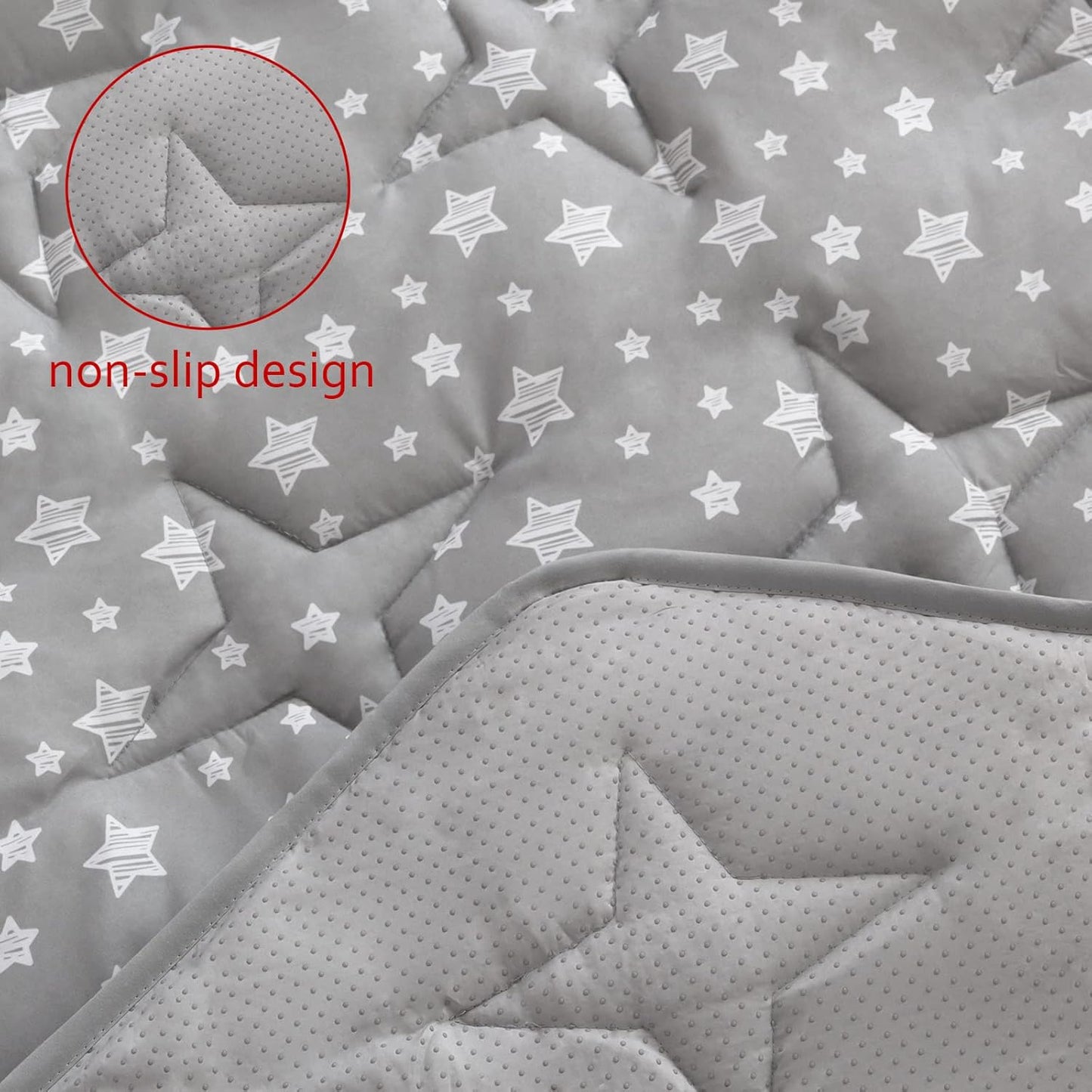 Octagon Playpen Mat Grey, Non Slip 8 Panel Playpen Mattress Mat Fits Regalo Extra Large Play Yard and hiccapop XL 69" Baby Playpen, Grey Star Octagon Playard Pad