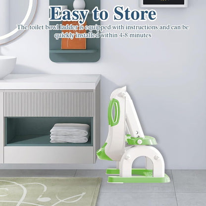 Potty Training Seat with Ladder for Toddlers, 2-in-1 Adjustable Potty Training Toilet for Kids Boys Girls with Splash Guard, Waterproof Cushion, Anti-Slip Pad Step Stool - Dark Blue