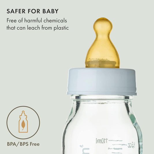 Natursutten Replacement Fast-Flow Bottle Nipples for Glass Baby Bottles - Eco-Friendly, BPA-Free Natural Rubber Nipples for Natursutten Baby Bottles - Made in Italy - 2 Pack