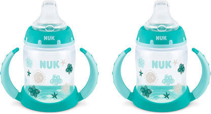 NUK Learner Cup, 5 Oz, Pack of 2, Pink Hearts, Soft Spout, Easy-Grip Handles, BPA Free, Spill Proof, Transition Sippy Cup