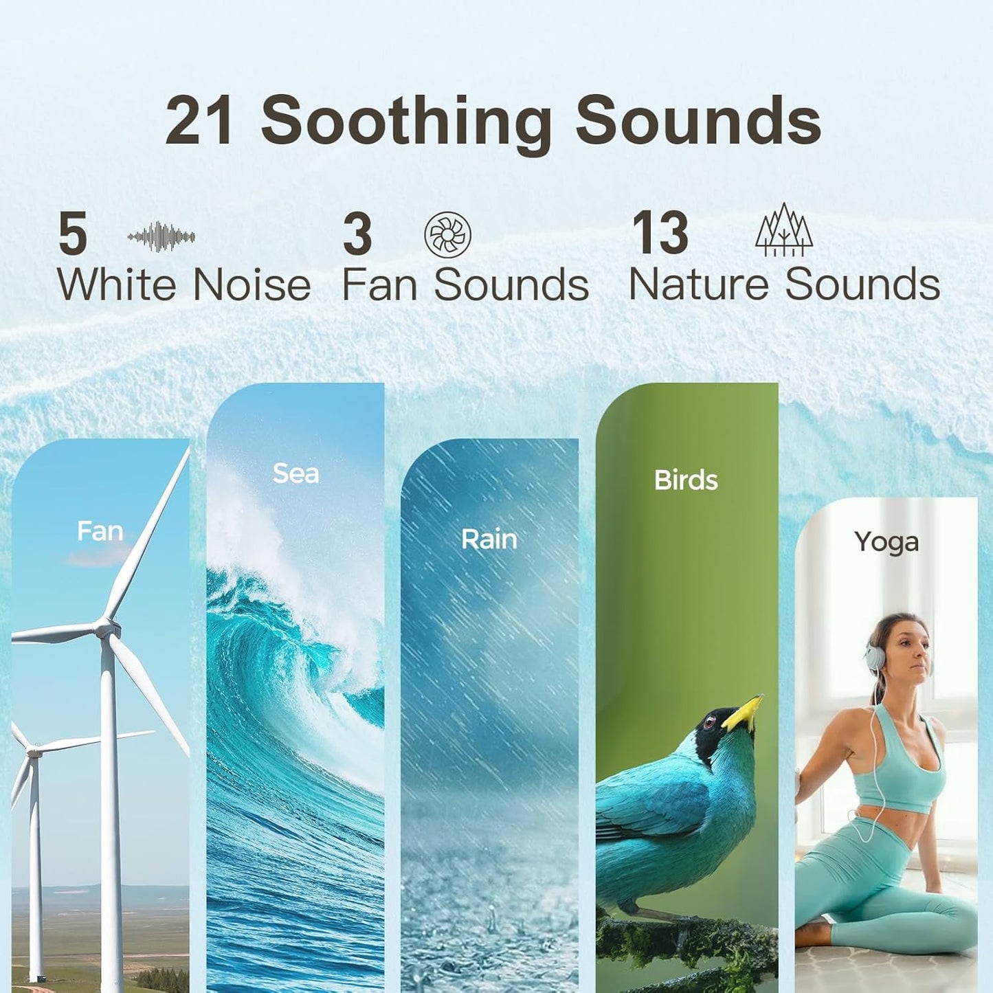 ANJANK White Noise Sound Machine Alarm Clock with Bluetooth Speaker, Hi-Fi Stereo Sound, 21 Soothing Sounds/7 Night Lights, 0-100% Dimmer/Sleep Timer, Soother for Teens Kids Girls, Bedroom, Pink