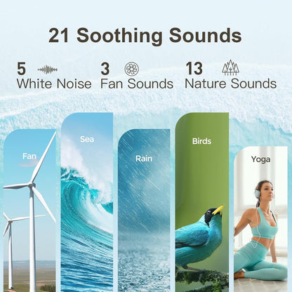 ANJANK White Noise Sound Machine Alarm Clock with Bluetooth Speaker, Hi-Fi Stereo Sound, 21 Soothing Sounds/7 Night Lights, 0-100% Dimmer/Sleep Timer, Soother for Teens Kids Girls, Bedroom, Pink