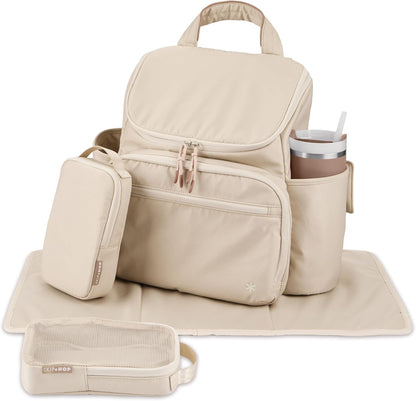 Skip Hop Diaper Bag Backpack: Forma, Multi-Function Baby Travel Bag with Changing Pad & Stroller Attachment, Jet Black