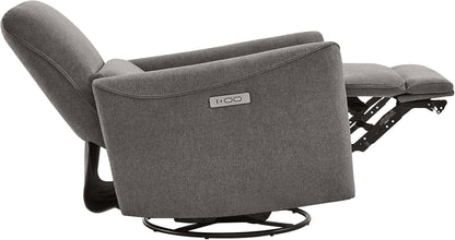 CHITA Power Recliner Chair Swivel Glider, FSC Certified Upholstered Living Room Nursery Reclining Sofa Chair with Lumbar Support, Linen