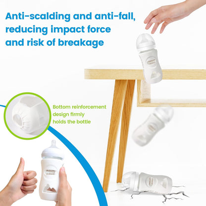 3 Pack Silicone Sleeves for Philips Avent Natural Glass Baby Bottles, Food Grade Silicone Anti Breakage Baby Bottles Holder, Compatible with Philips Avent Glass Natural Baby Bottle 8oz