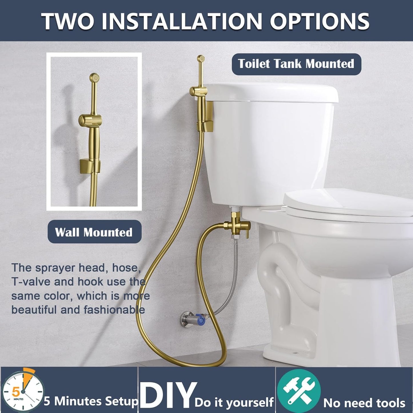 SonTiy Handheld Bidet Sprayer for Toilet, White Cloth Diaper Toilet Sprayer Attachment with Backflow Preventer, Adjustable Water Pressure Toilet Jet Spray for Feminine Wash