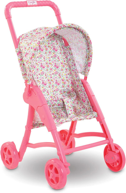 Corolle Mon Premier Poupon Foldable Baby Doll Stroller Set - Lightweight Toy Stroller for Toddlers 1-3 - Pink & White Doll Carriage for 12 Inch Dolls