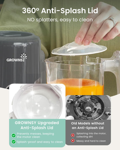 Grownsy Baby Food Maker with Steam Basket, One Step Baby Food Processor Steamer Puree Blender Grinder Mills Machine, Auto Cooking Grinding and Sterili-zing for Healthy Homemade Baby Food, Blue