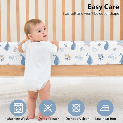 Baby Mini Crib Sheets Girl, Portable 38”x26” Pack and Play Sheets Fitted for Playard and Pack N Play Mattress, 3-Pack Soft Microfiber Pink Rainbow