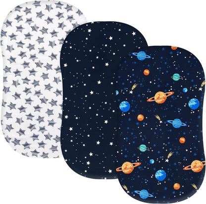 PHF 3 Pack Soft Mini Crib Sheets, Floral & Animal Pack N Play Sheets for Baby Boys Girls, No Slip Universal Fit for Pack N Play, Playard, Portable and Mini Crib Mattresses,Floral & Animal