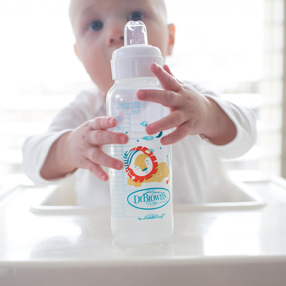 Dr. Brown's Milestones Narrow Sippy Bottle, 100% Silicone Soft Sippy Spout, 8oz/250mL, Flamingo & Bunny, 6m+