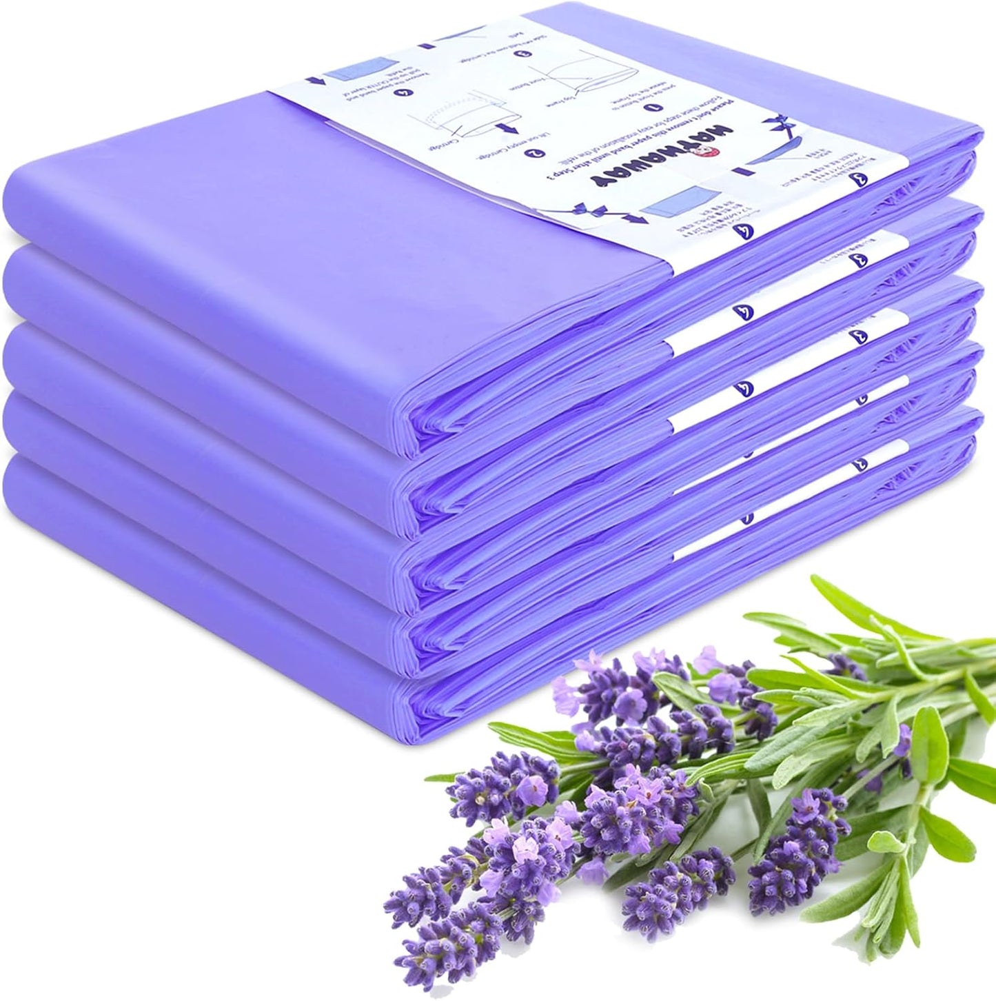 Diaper Pail Refill Bags Compatible With Dekor Plus Diaper Pail, Extra 30% Length, Lavender Scent, 10 Pack
