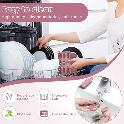 Baby Fruit Food Feeder Breastmilk Popsicle Molds, Silicone Food Freezer Tray for Cooling Teething Relief, Baby Food Feeder for Safe Infant Self Feeding, Includes 3 Extra Food Pacifier