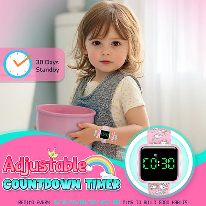 Potty Training Watch and Board Book for Kids: Water Resistant Potty Watches for Toddler Boys Rechargeable Toilet Reminder Dinosaur Toddler Watch 1-3 Birthday Gifts for 2 3 4 Year Old Boy (Blue)