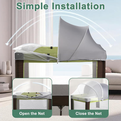 Bassinet Cover for Cats - Blackout Breathable Mosquito Net for Baby Bedside Sleepers & Travel Cribs, 2-Way Zipper Bug Canopy Tent to Block Light & Keep Cats Out (Black-Small)